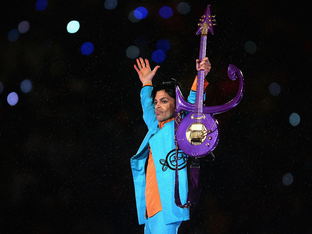 The late musician Prince, performing at the Super Bowl in 2007 in Miami Gardens, Fla.