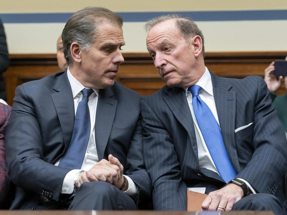 Hunter Biden, left, President Joe Biden's son, appeared in the audience of House Committee on Oversight hearing on a resolution to hold him in contempt of Congress.