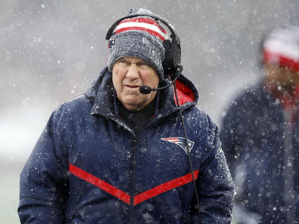 Bill Belichick appears on the sideline during his last game as head coach of the New England Patriots on Jan. 7, 2024, in Foxborough, Mass.