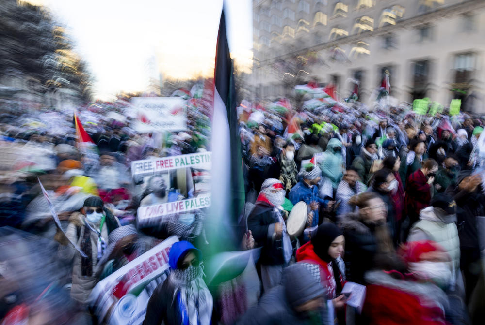 The event was held on Freedom Plaza near the White House.
