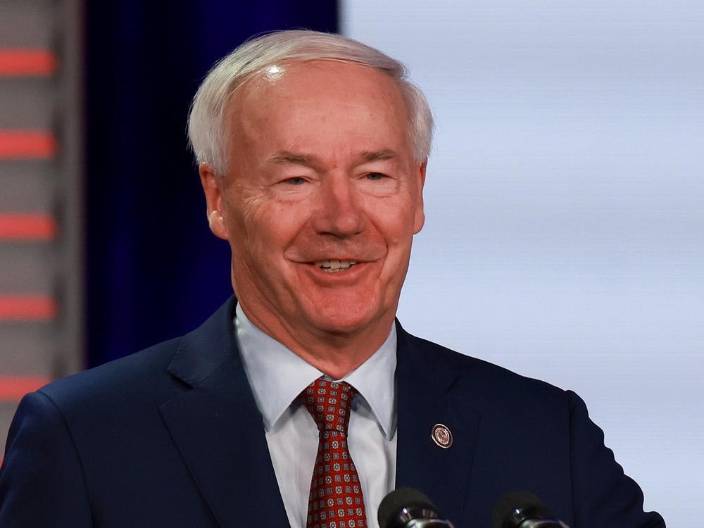 Former Arkansas Governor Asa Hutchinson speaks during the Florida Freedom Summit held at the Gaylord Palms Resort on Nov. 4, 2023 in Kissimmee, Florida.