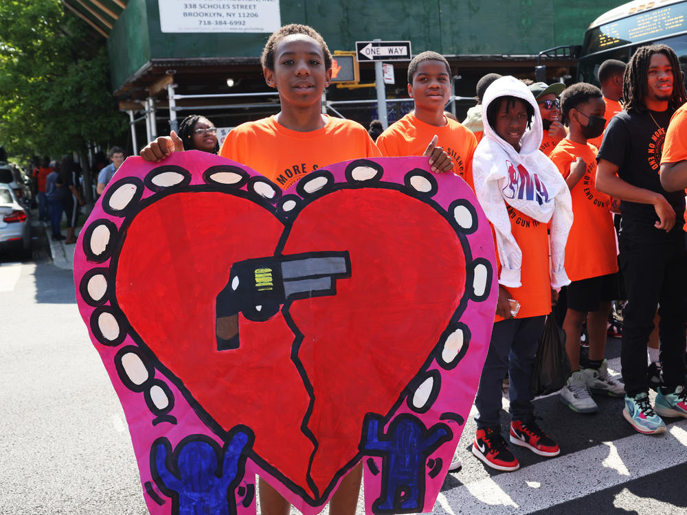 Students from Launch Charter School march on Gun Violence Awareness Day on June 2 last year in Brooklyn, NY.