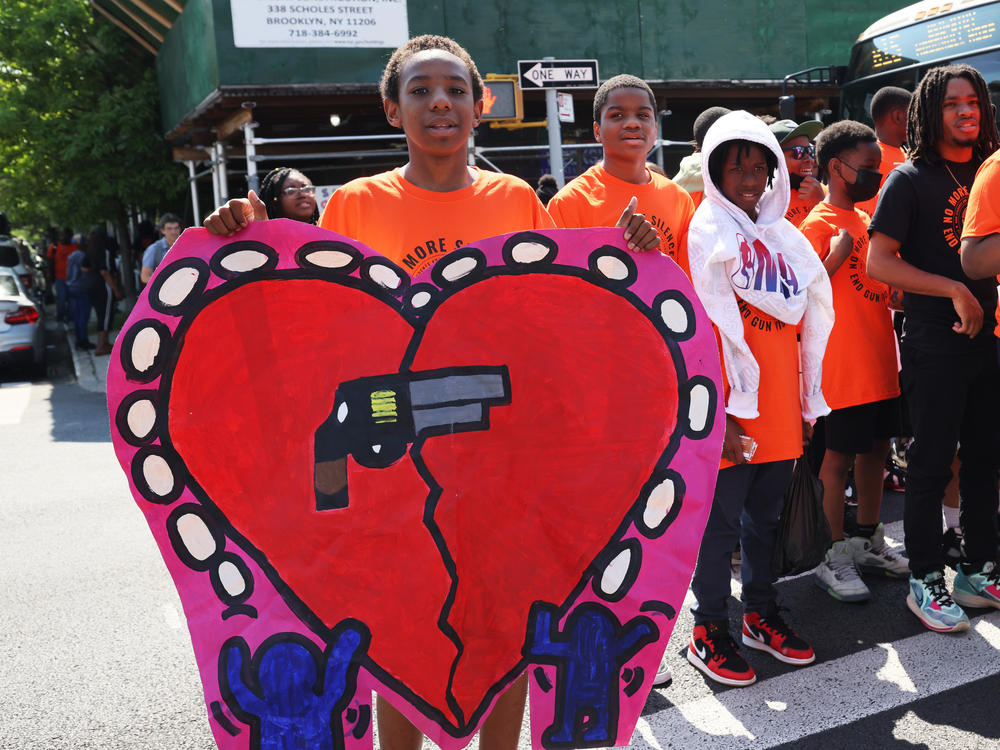 Students from Launch Charter School march on Gun Violence Awareness Day on June 2 last year in Brooklyn, NY.
