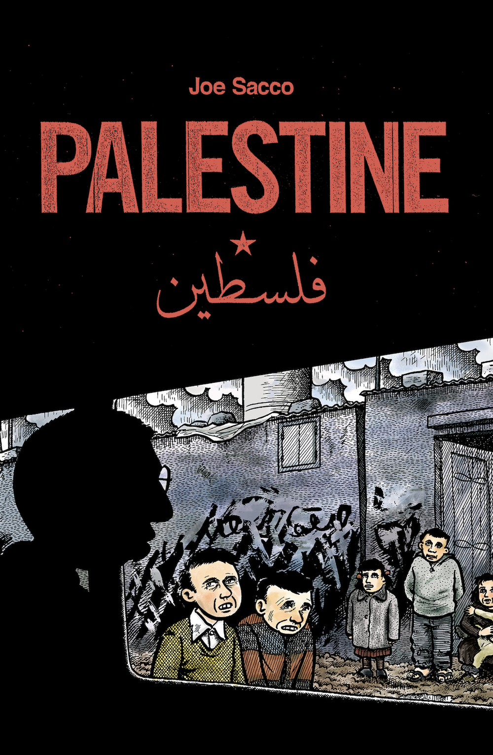 The cover of <em>Palestine</em> by Joe Sacco. He says he is glad his book can help inform readers, but that its resurgence comes tinged with sadness that the topic still has such validity.
