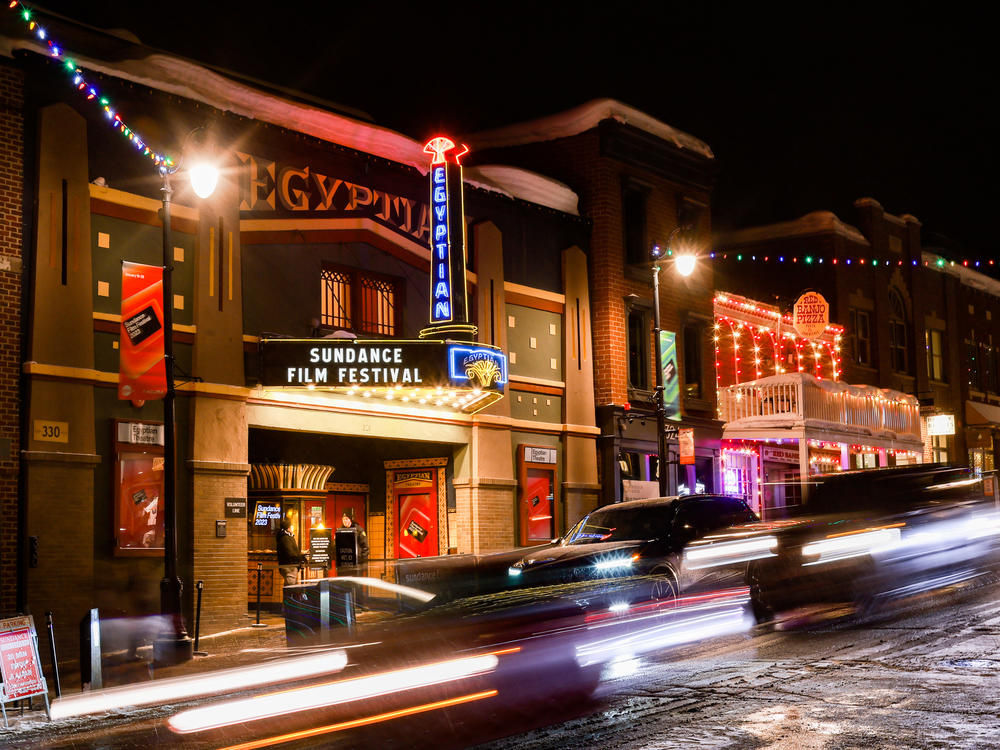 The Sundance Film Festival marks its 40th edition this year. Above, the Egyptian Theatre is pictured during the 2023 Sundance Film Festival in Park City, Utah.