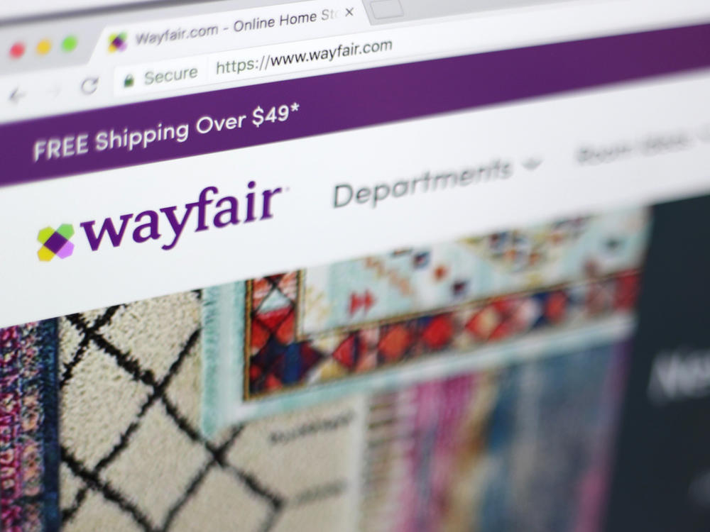 This April 17, 2018, file photo shows the Wayfair website on a computer in New York. More than a half a million beds sold at retailers like Walmart and Wayfair are under recall because they can break during use, which has resulted in dozens of injuries.