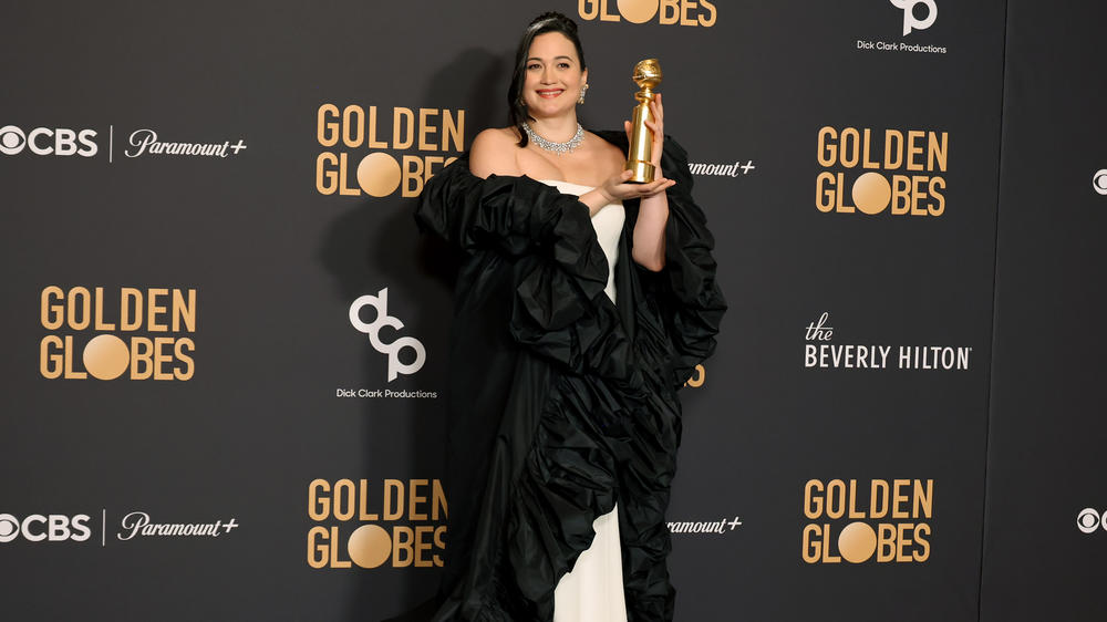 Lily Gladstone, winner of the Best Performance by a Female Actor in a Motion Picture – Drama award for 