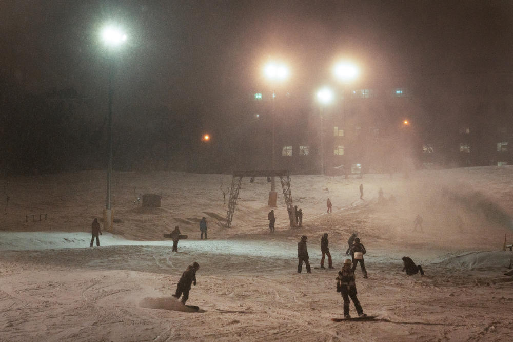 Night skiing goes until 9 p.m. and the floodlit slopes are packed.