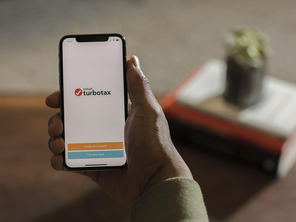 Turbo Tax is displayed on a device on February 22, 2018 in San Francisco, California.