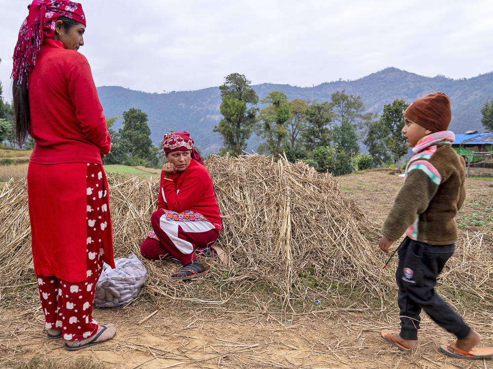Reema Karki, shown at her home in Nepal, received a letter informing her that her husband, Pritam Karki, had died on Nov. 15 while serving in the Russian military in Ukraine.<strong> </strong>