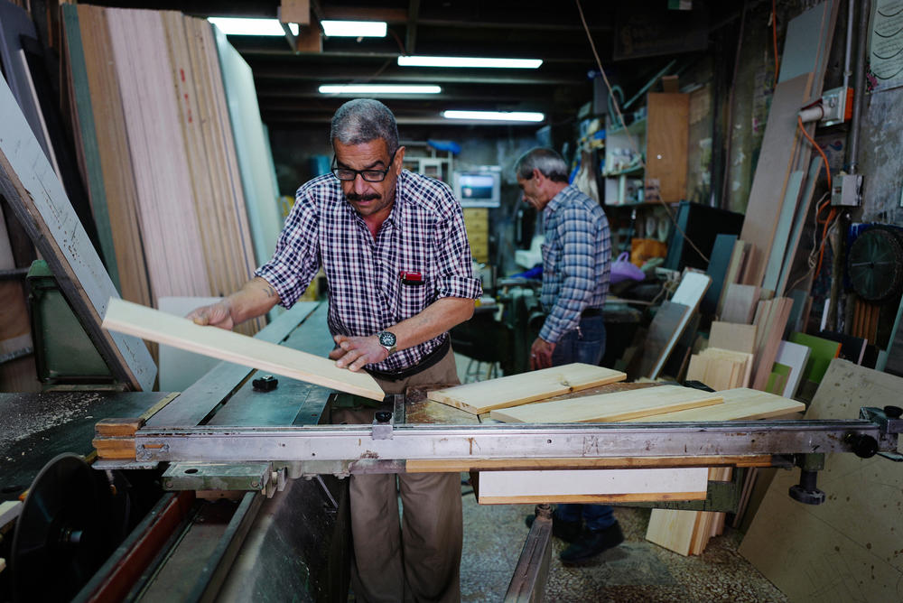 Joudeh Said runs a carpentry business in the West Bank. 