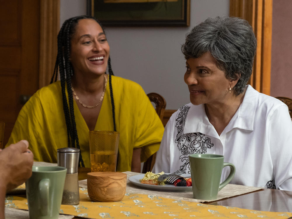 Tracee Ellis Ross plays Lisa, and Leslie Uggams is her mother, in <em>American Fiction.</em>