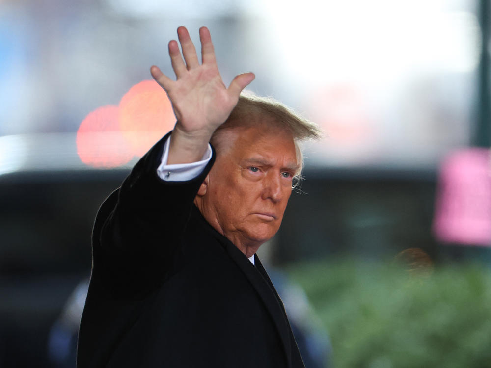 Former President Donald Trump leaves Trump Tower for Manhattan federal court for the second defamation trial against him on Jan. 22.