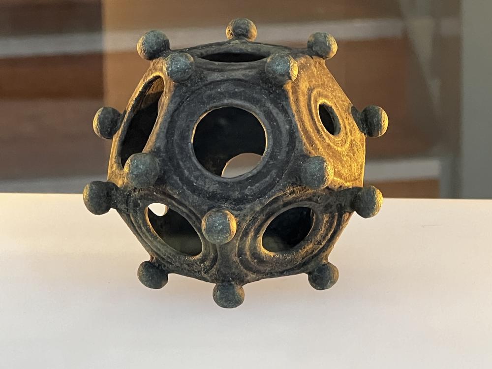 The discovered dodecahedron is about the size of a grapefruit, larger than the usual