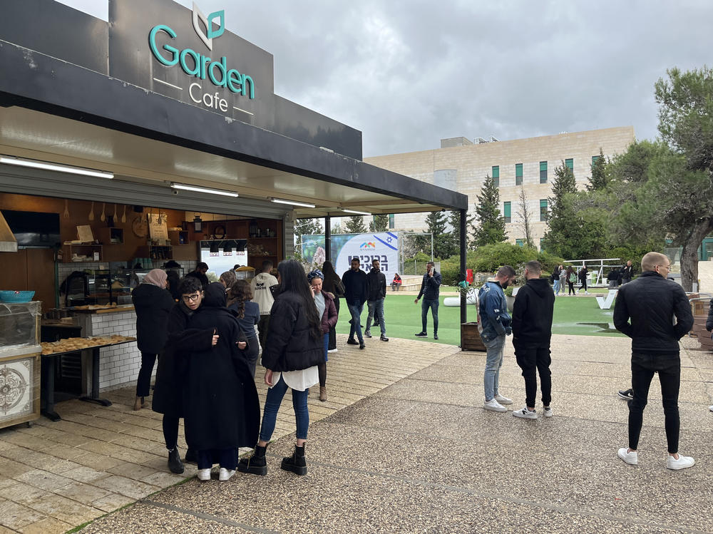 At the university canteen, students can grab coffee and walk the campus.