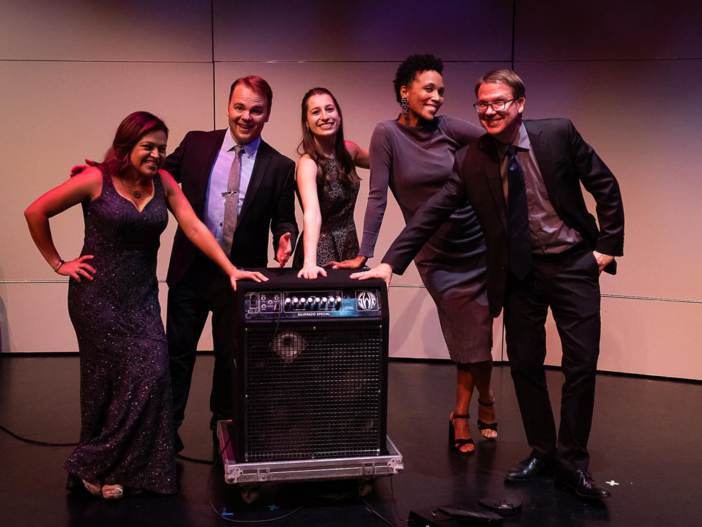 The Apollo Chamber Players pose before their fall concert, 