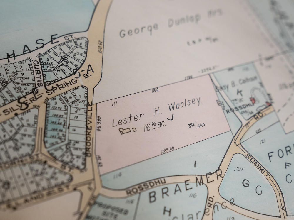 A map shows the previous community that occupied the area where the Rollingwood Burial Ground is located.