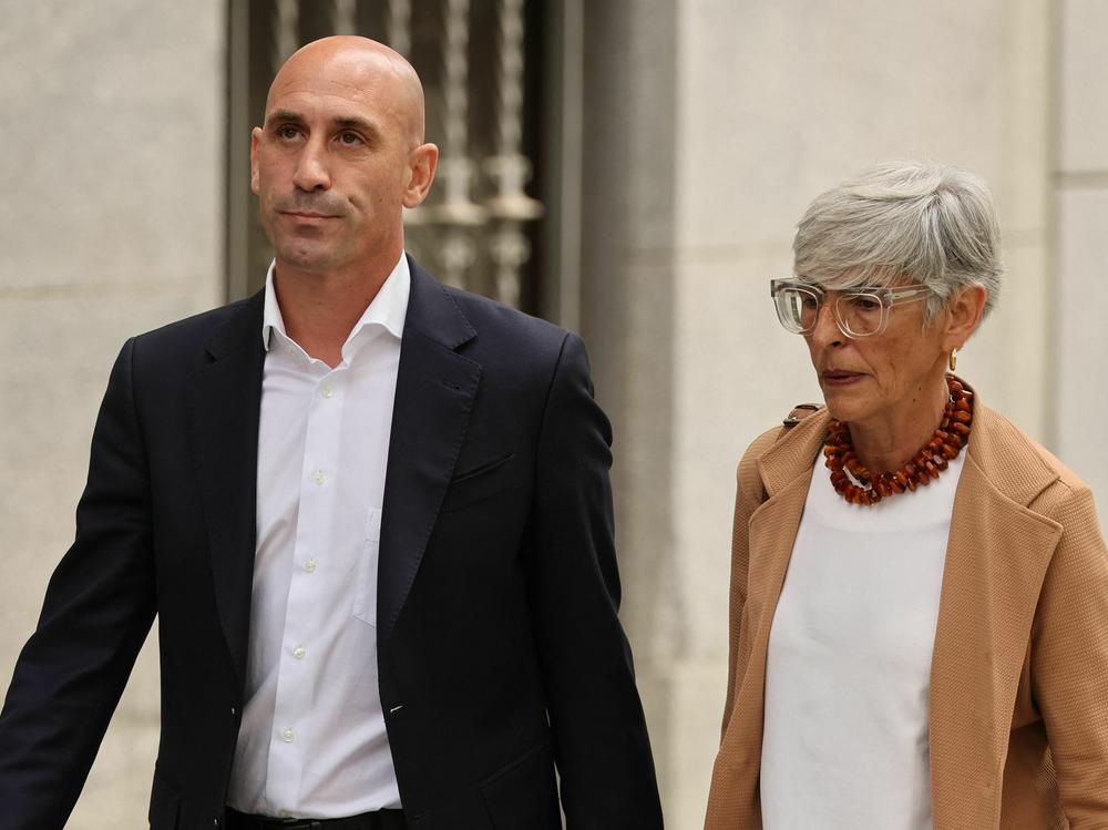 Former president of the Spanish football federation Luis Rubiales visited the Audiencia Nacional court in Madrid last September with his lawyer, Olga Tubau. A judge at the court backs a criminal case against Rubiales moving forward.