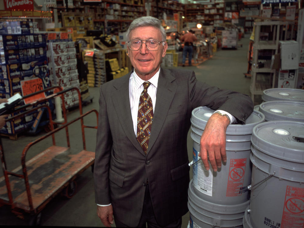 Home Depot co-founder and then-CEO Bernie Marcus poses for a portrait at a store in 1998.