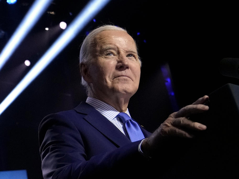 President Joe Biden speaks during an event on the campus of George Mason University in Manassas, Va., on Jan. 23, to campaign for abortion rights, a top issue for Democrats in the upcoming presidential election.