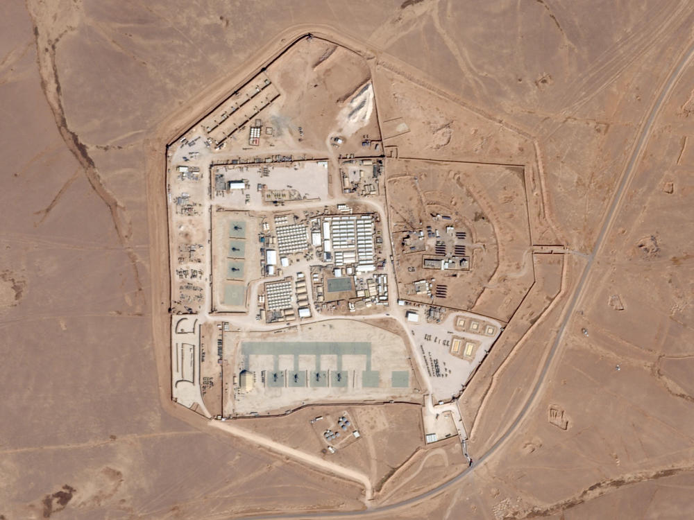 A satellite view of the U.S. military outpost known as Tower 22, in Rukban, Rwaished District, Jordan, in October last year.