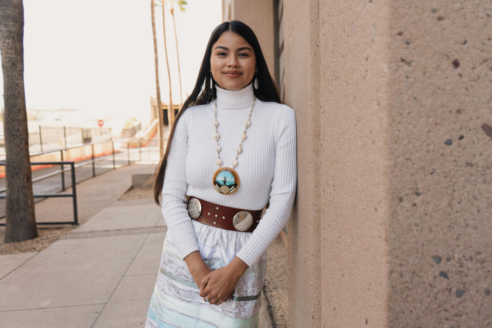 Lourdes Pereira, 23, is part of the Hia-Ced O'odham and Yoeme communities. The recent Arizona State University graduate is passionate about preserving tribal culture. She identifies as a Democrat.