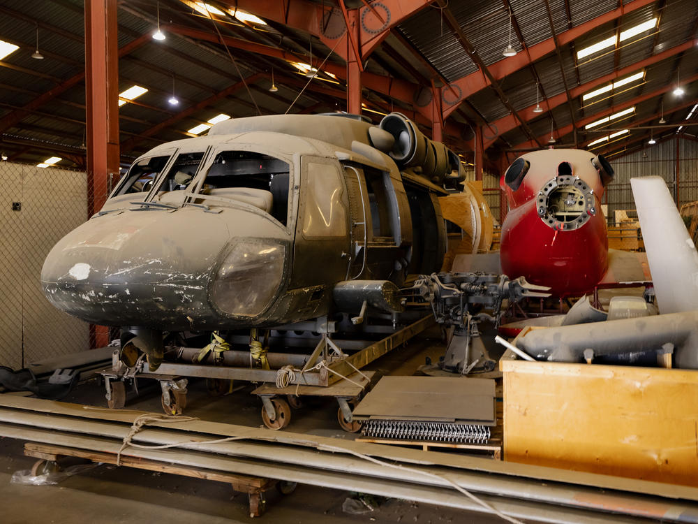 This helicopter at Beachwood Services, originally used in <em>Black Hawk Down,</em> has<em> </em>been repurposed in <em>Terminator 4</em>, <em>Suicide Squad </em>and <em>The A Team, </em>among other movies and TV shows.