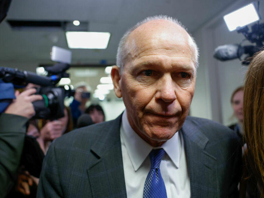 Boeing CEO Dave Calhoun speaks to reporters between private meetings with lawmakers on Capitol Hill last week.