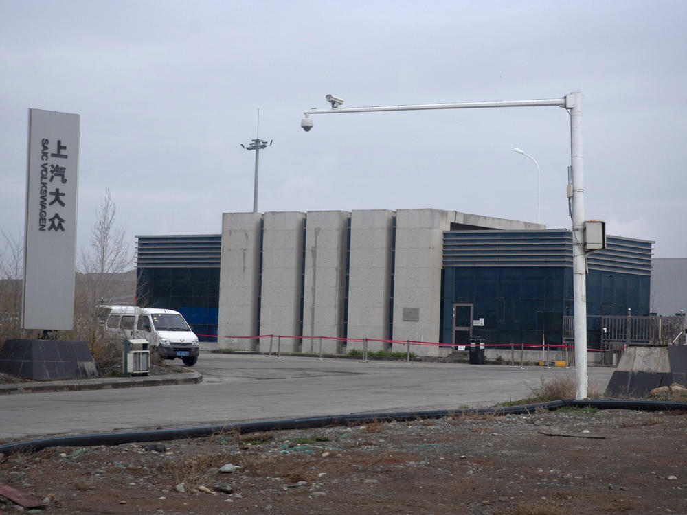An SAIC Volkswagen plant is seen in the outskirts of Urumqi in northwestern China's Xinjiang Uyghur Autonomous Region, Thursday, April 22, 2021.