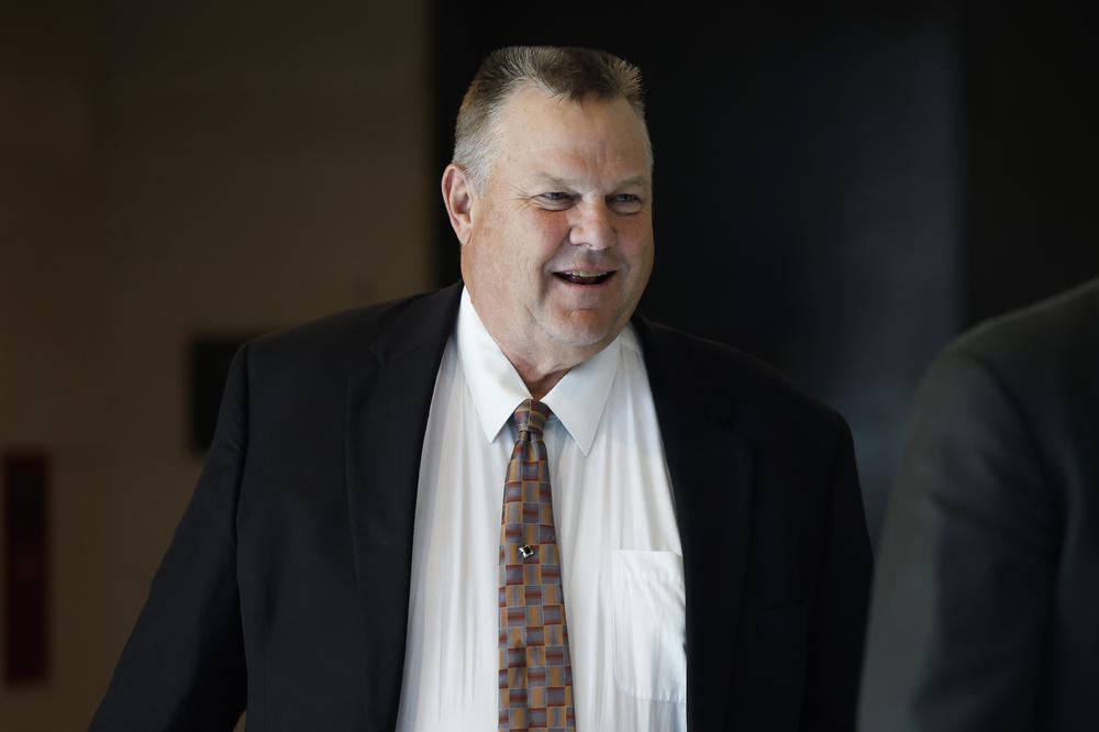Sen. Jon Tester, D-Mont., departs from a briefing for U.S. senators at the U.S. Capitol on Sept. 7, 2023.