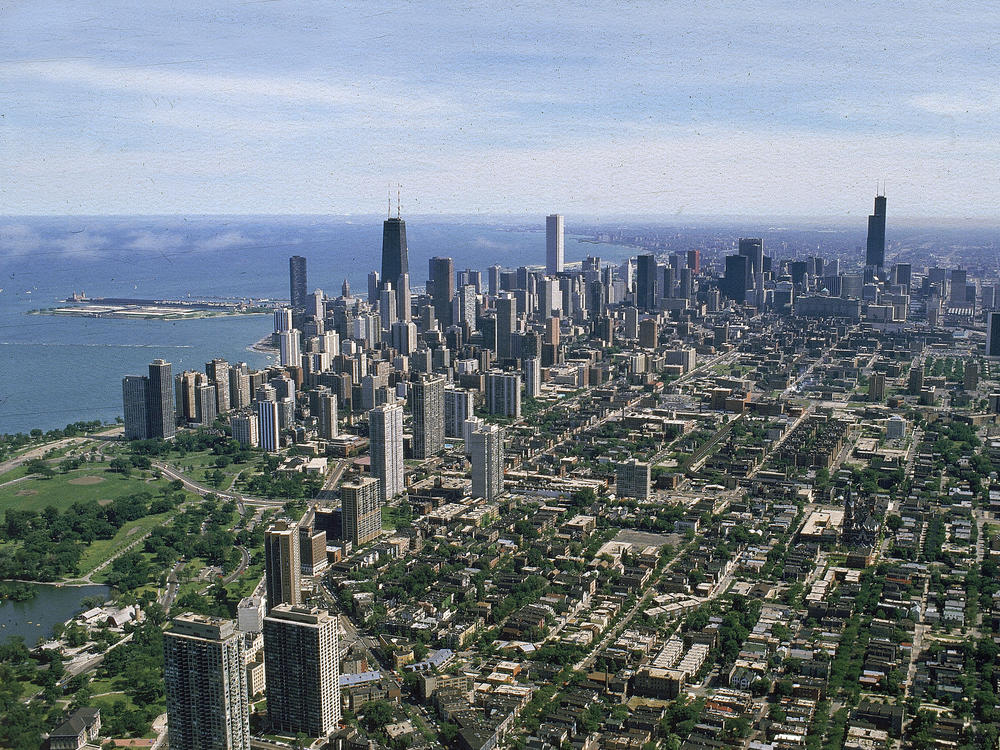 An aerial view of Chicago. In the past few days, at least six high school students in the city have been shot outside their schools.