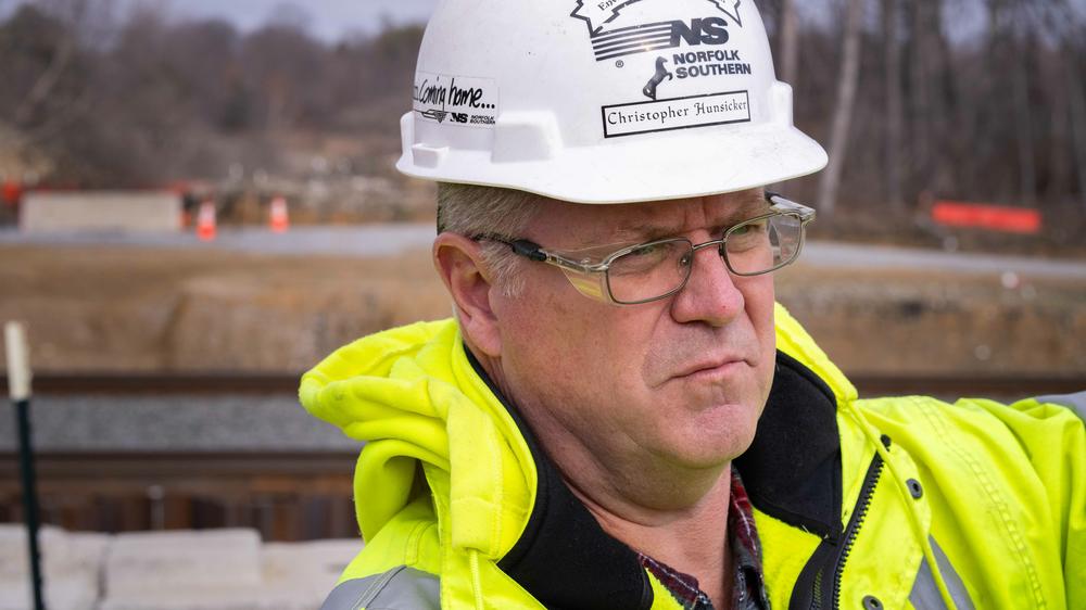 Christopher Hunsicker, Norfolk Southern's regional manager of environmental operations, gives NPR a tour of the cleanup site.