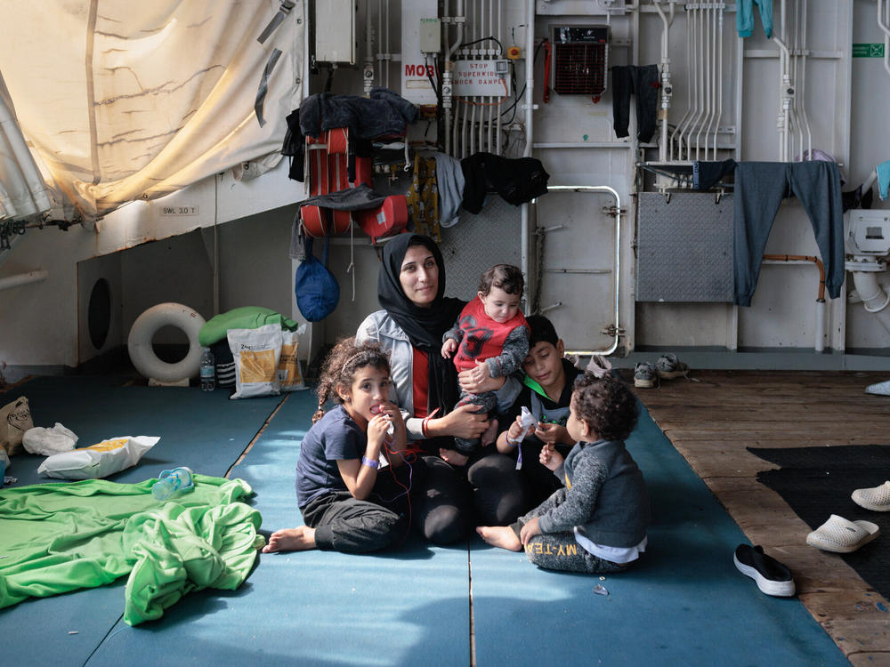 Aya al-Sakr with her four children.