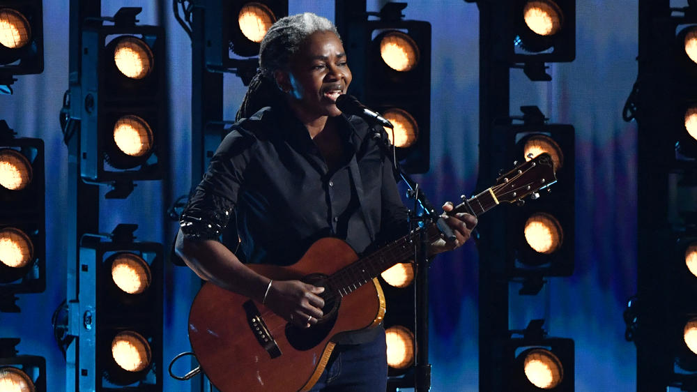 Tracy Chapman performs on stage during the 66th Annual Grammy Awards.