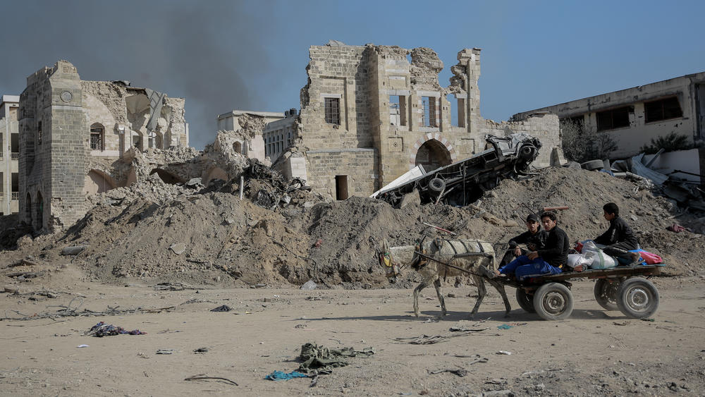 What is left of Pasha's Palace amid Israel's bombardment of Gaza. Historians of Gaza say Napoleon slept there for three nights in 1799.