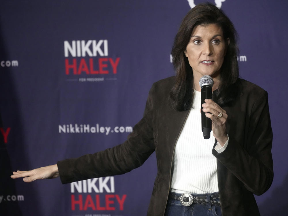 Republican presidential candidate and former U.N. Ambassador Nikki Haley speaks during a campaign rally on Monday in Spartanburg, S.C. Haley has focused her campaign attention and resources on South Carolina, likely causing her loss in Nevada's primary Tuesday to 