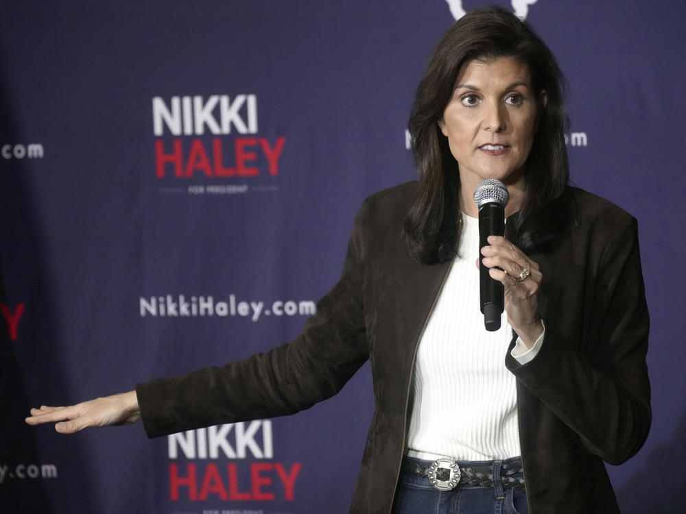 Republican presidential candidate and former U.N. Ambassador Nikki Haley speaks during a campaign rally on Monday in Spartanburg, S.C. Haley has focused her campaign attention and resources on South Carolina, likely causing her loss in Nevada's primary Tuesday to 