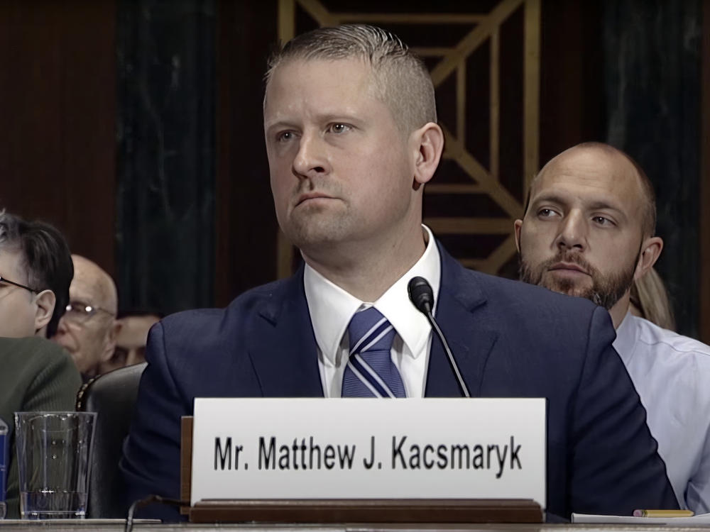 Matthew Kacsmaryk at his confirmation hearing for the federal bench in 2017.