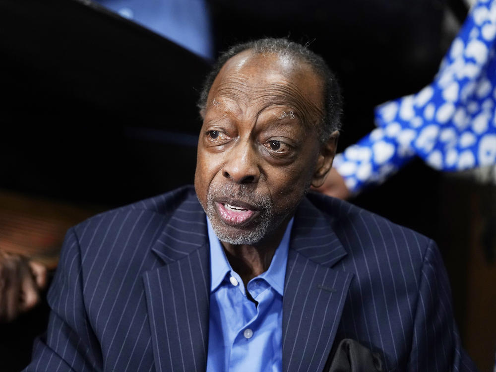 The Spinners member Henry Fambrough speaks at the Motown Museum on May 19, 2023, in Detroit. Fambrough, the last surviving original member of the iconic R&B group, whose hits included 