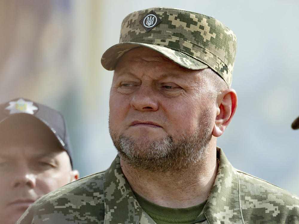 In this photo provided by the Ukrainian Presidential Press Office, Commander-in-Chief of Ukraine's Armed Forces Valerii Zaluzhnyi attends an event for Statehood Day in Mykhailivska Square in Kyiv, July 28, 2023. Ukrainian President Volodymyr Zelenskyy said Thursday he met with Zaluzhnyi and told him it's time for someone new to lead the army.