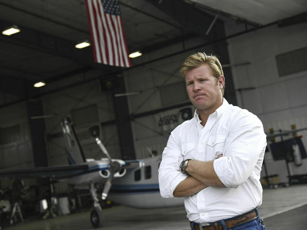 Tim Sheehy, founder of Bridger Aerospace and Ascent Vision, pauses during a tour of the company's facility in 2022. Sheehy, a former Navy seal and political newcomer, has already received the endorsement of several Republican party leaders in Montana.