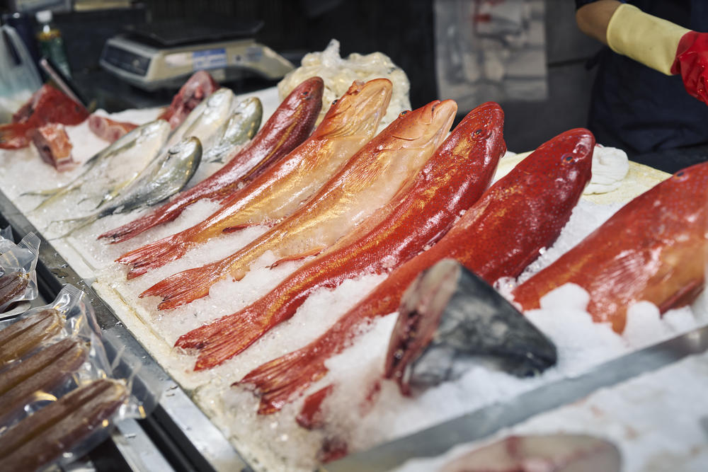 Just some of the fresh fish on display at the market.