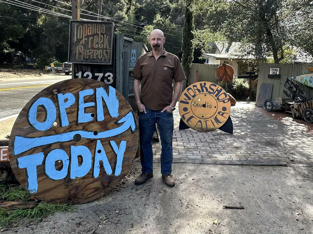 Chris Kelly is transitioning his small business away from bikes and into leather goods, so he can evacuate safely without losing all his inventory.