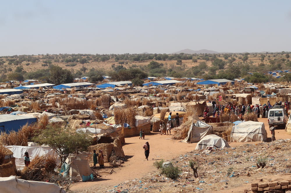 A general view of the Ourang refugee camp in Adre on Dec. 7, 2023 where refugees fleeing the conflict in Sudan live.