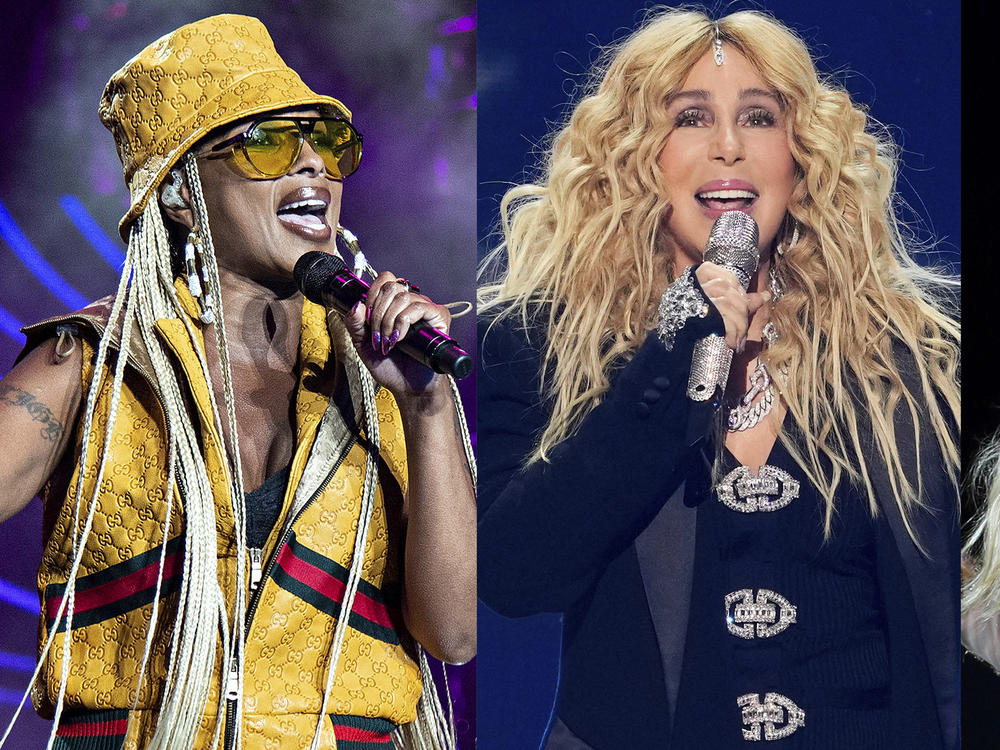 This combination of photos shows, from left, Mary J. Blige, Cher, and Mariah Carey, who are among the 2024 nominees for induction into the Rock & Roll Hall of Fame.