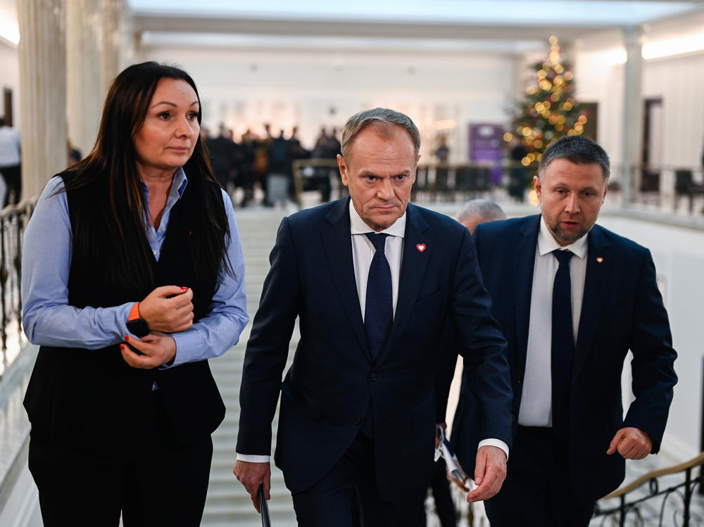 Poland's new prime minister, Donald Tusk, in the parliament building in Warsaw shortly before he took office last December.