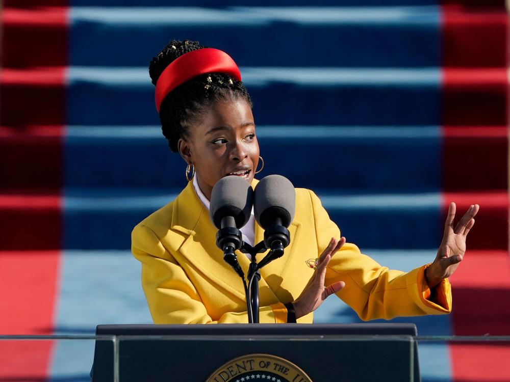 Poet Amanda Gorman reads a poem during the 59th presidential inauguration at the U.S. Capitol in Washington, D.C. on January 20, 2021.