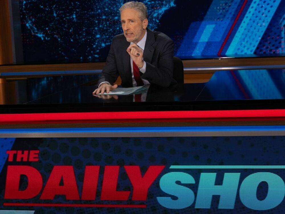 Jon Stewart returned Monday as host of <em>The Daily Show</em>.