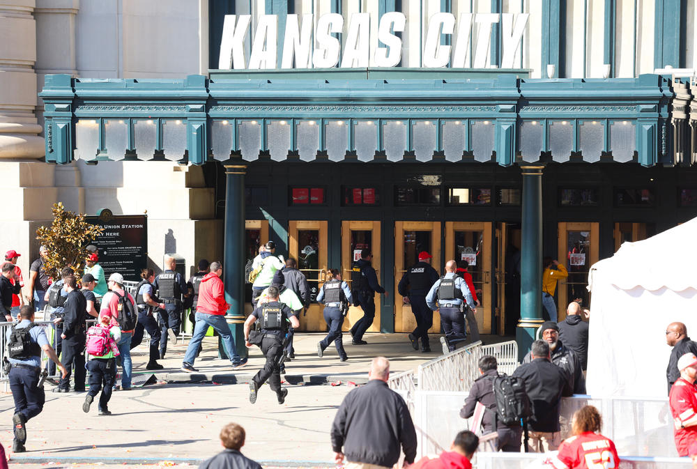 Law enforcement and medical personnel respond to a shooting at Union Station.