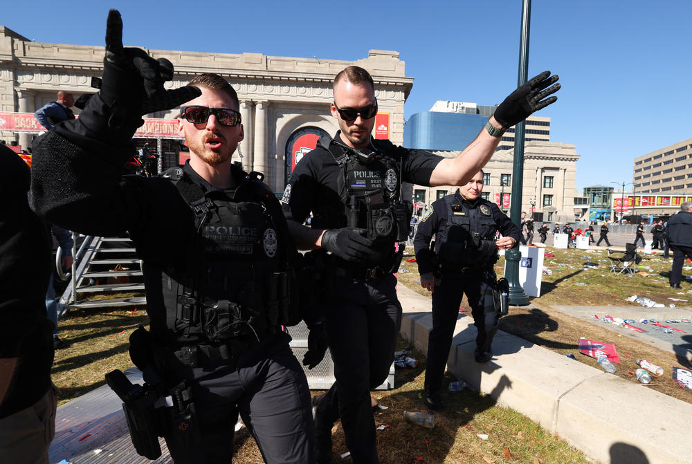 Several people were shot and two people were detained after a rally celebrating the Chiefs' Super Bowl victory.
